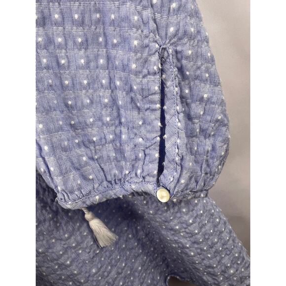 J.Crew Kaftan Blouse, Light Blue, Cotton Dobby, Peasant Boho Tunic Top S - Picture 5 of 9